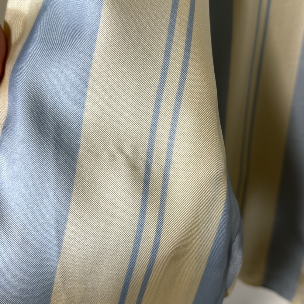J. Crew Collection Silk Ruffle Stripe Long Sleeves Button Down Size XL - Picture 8 of 8